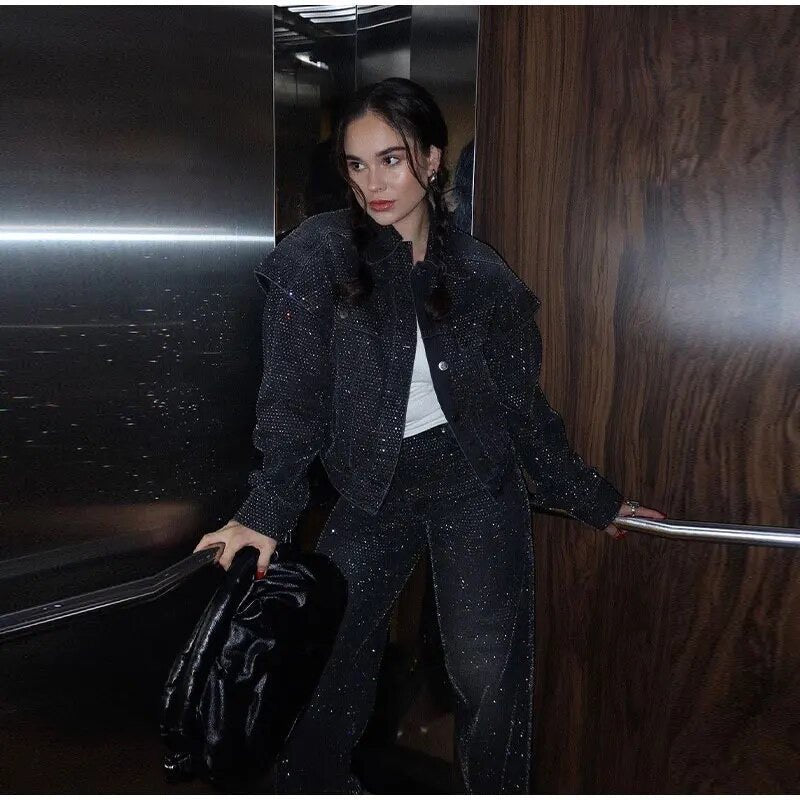 Diamanté Jean jacket - blossombaduk