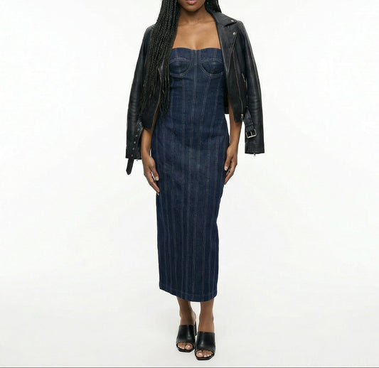 Sleeveless Midi Jean Dress