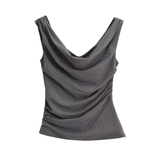 Grey Pinstripe Tank - blossombaduk
