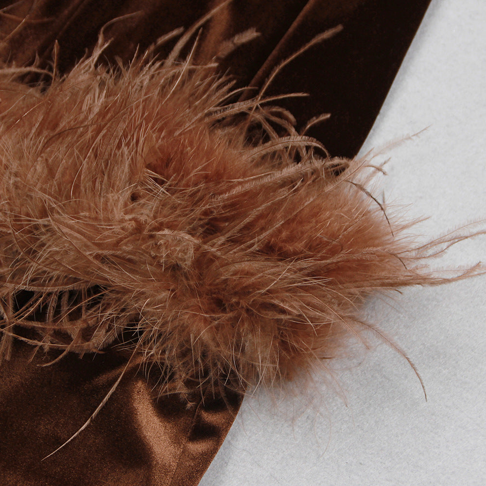 Velvet Grace Strapless Midi Dress