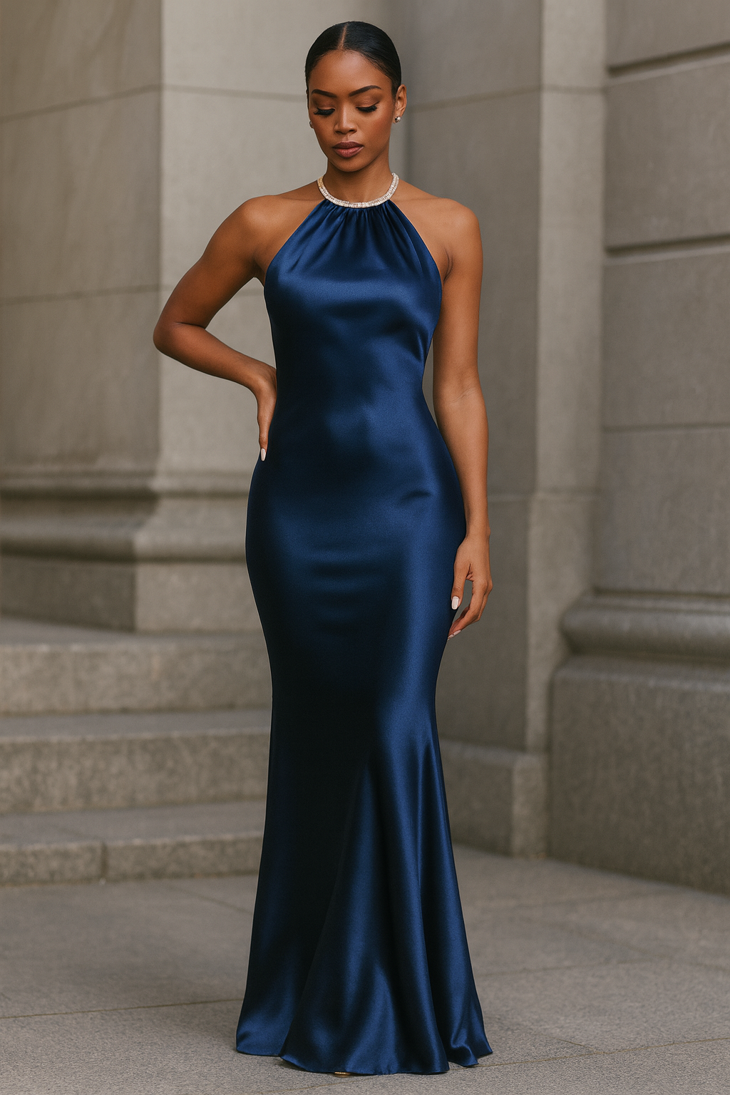 Ella Midnight Silk Dress