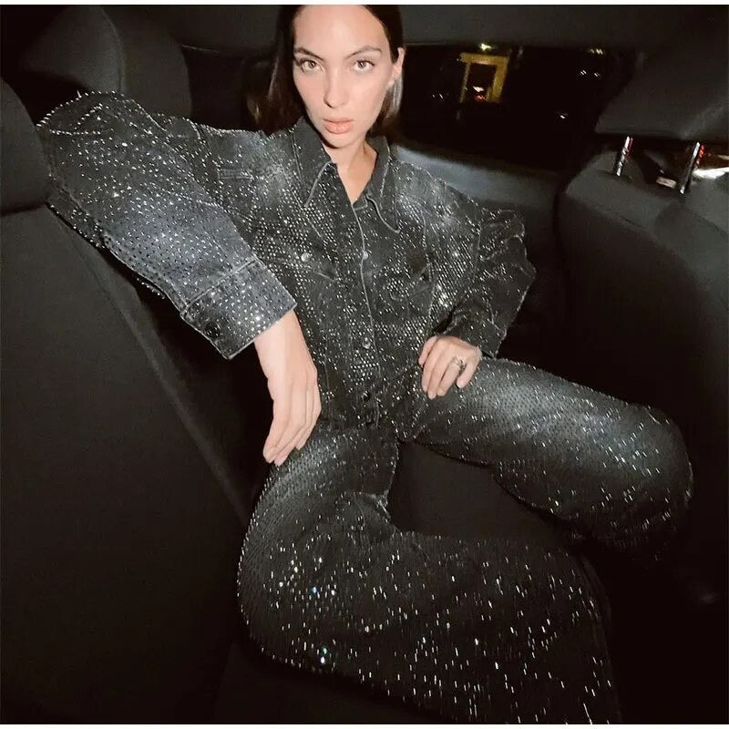 Diamanté Jean jacket - blossombaduk