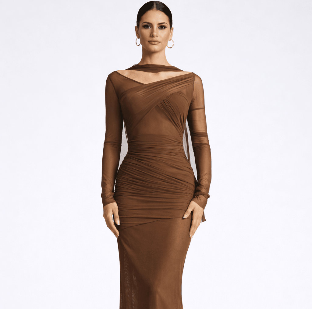 Subtle Brown Maxi Sheer - blossombaduk