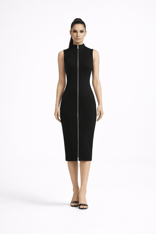 Black Zip Dress - blossombaduk