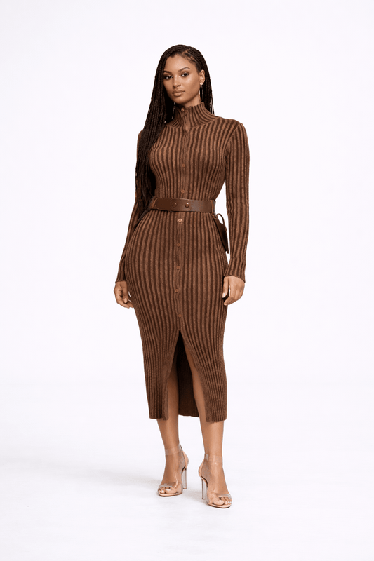 Lara Brown Dress - blossombaduk