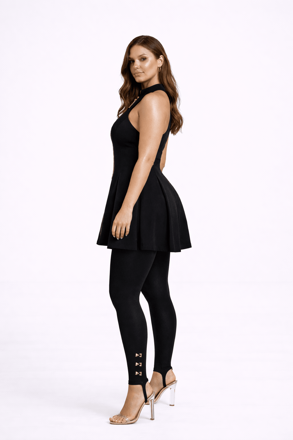 Zipped in Gold Mini Dress - blossombaduk