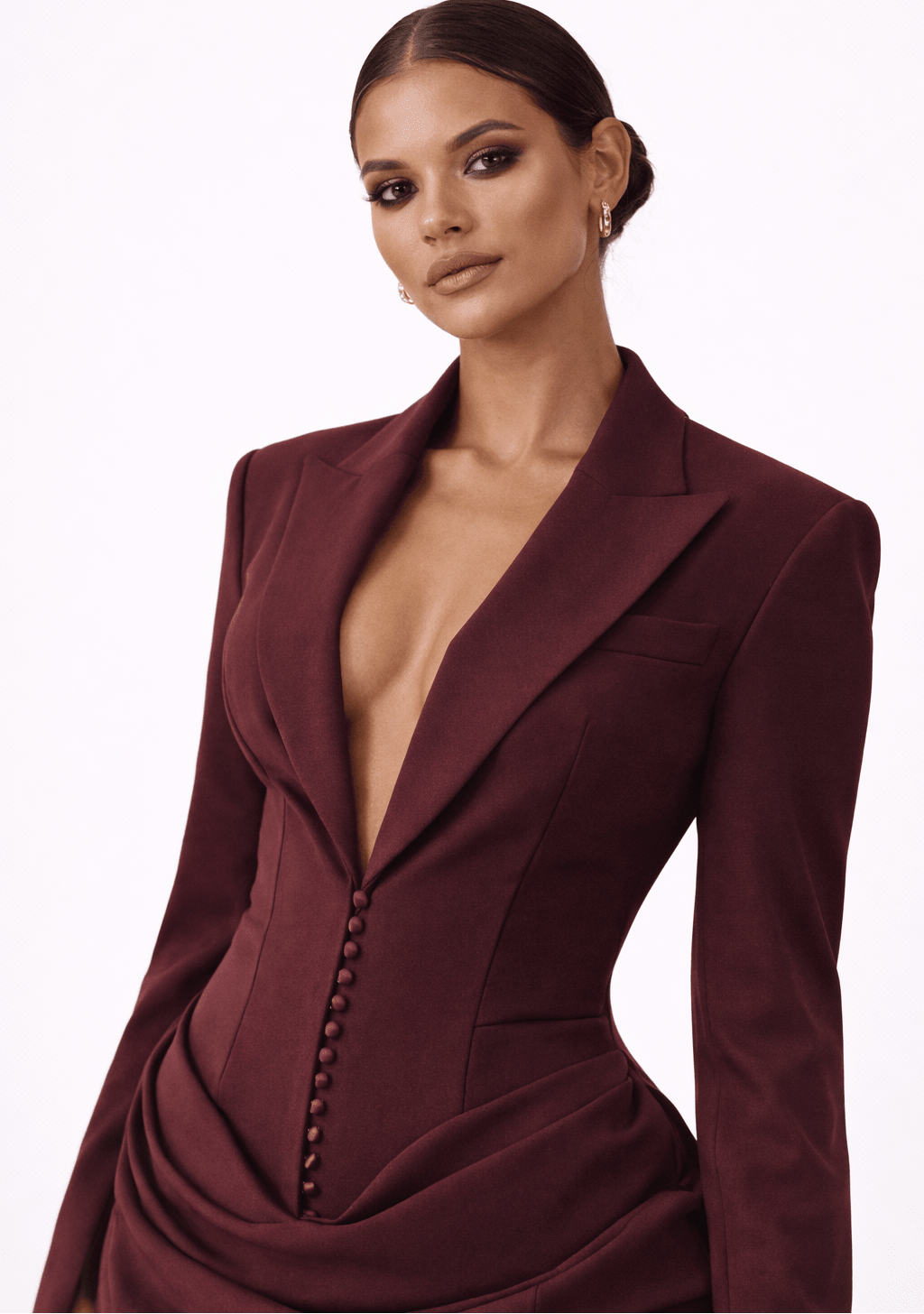 Lisa Raye Plum Tailored Blazer Mini Dres - blossombaduk