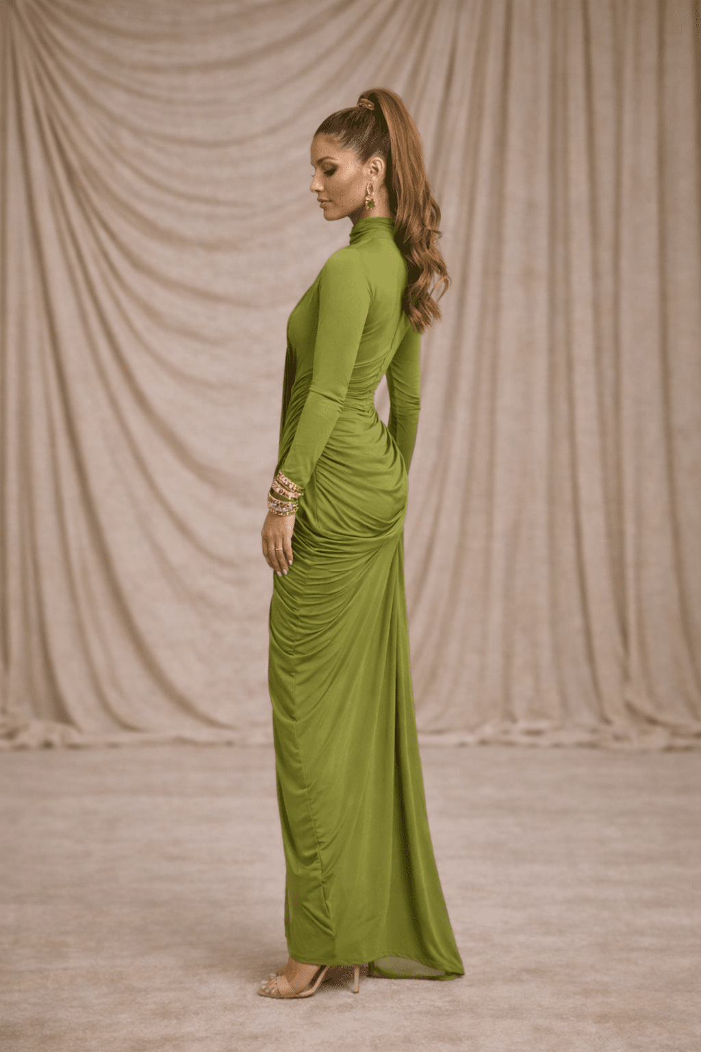 Aurelia Draped Column Gown - blossombaduk