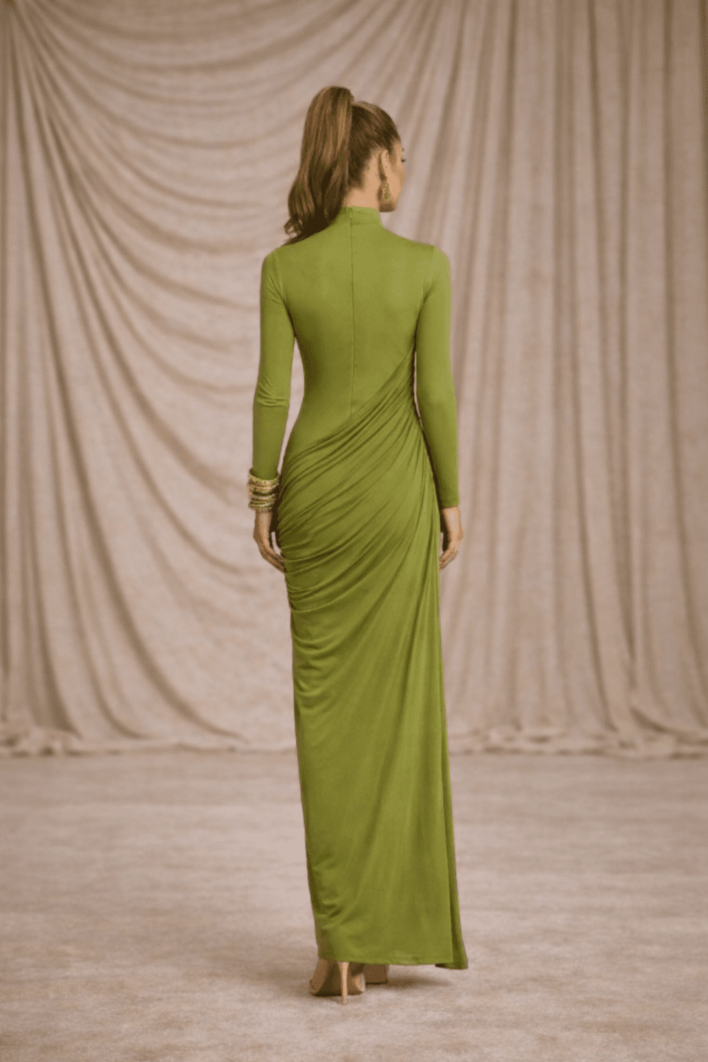 Aurelia Draped Column Gown - blossombaduk
