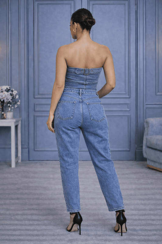 Denim Buckle Tube - blossombaduk