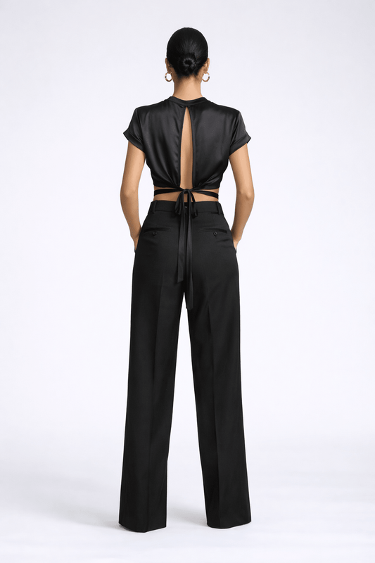 Satin crop waist wrap - blossombaduk