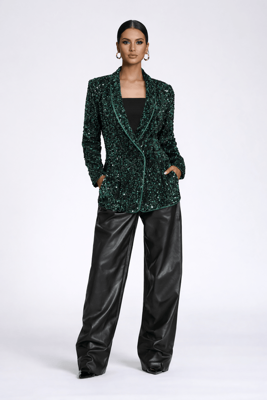 Glitz & Glam Sequin Blazer Mini Dress - blossombaduk