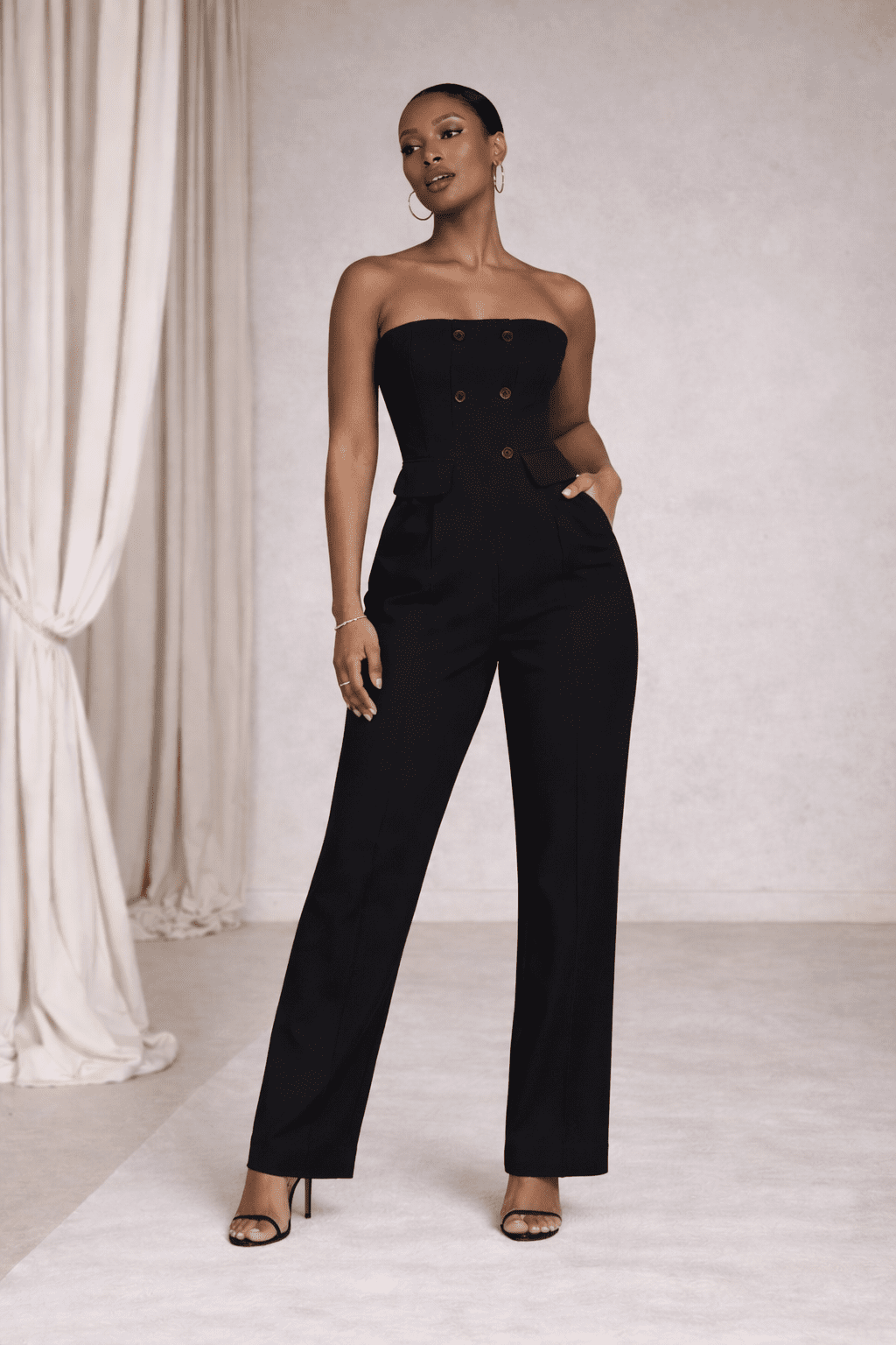Black Sleeveless Jumpsuit - blossombaduk