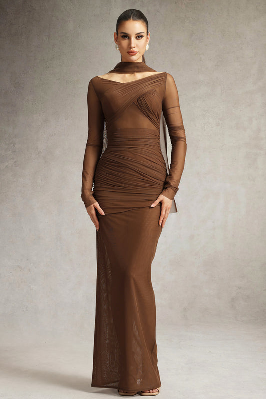 Subtle Brown Maxi Sheer