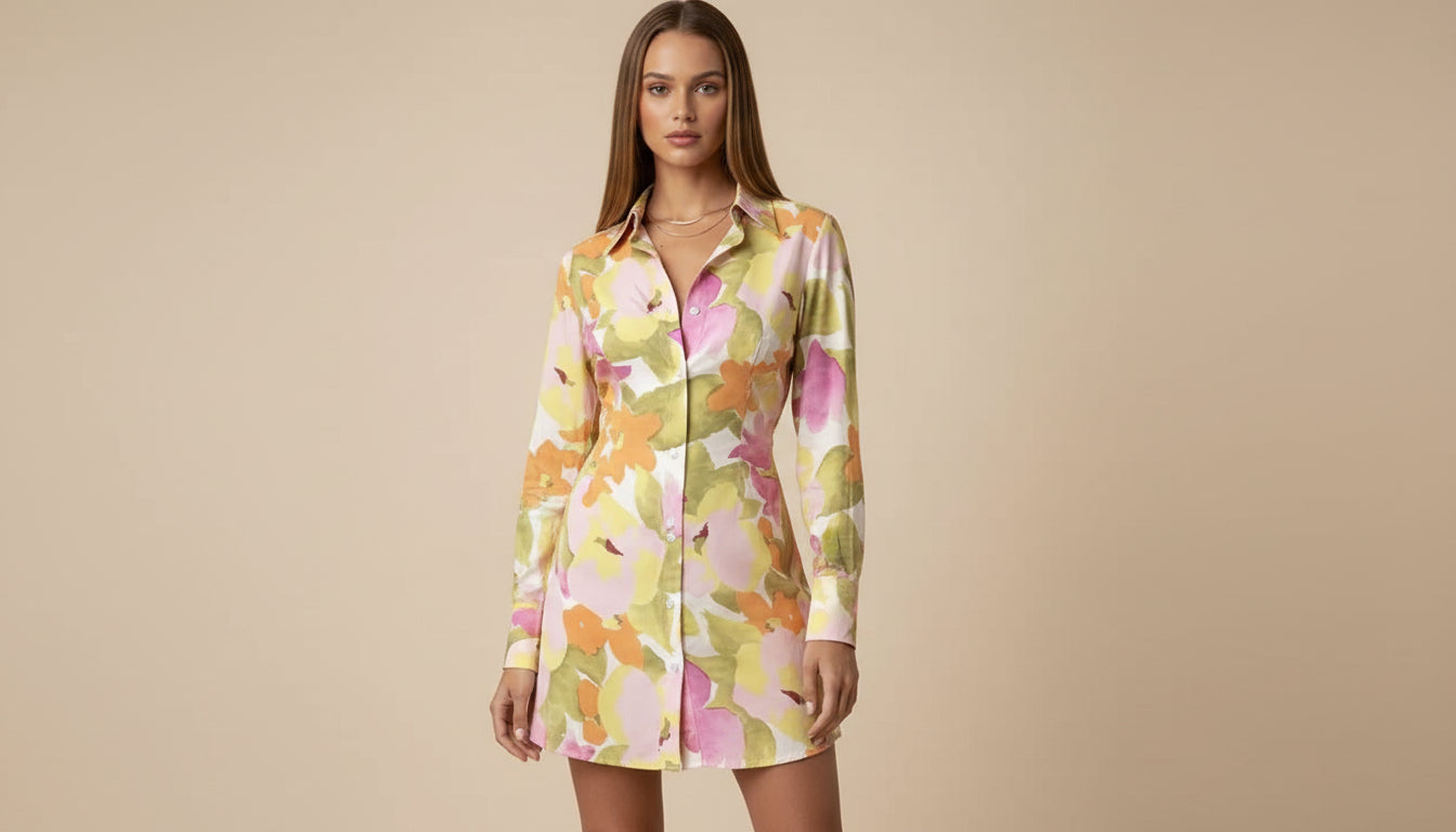 Floral Print Shirt Dress