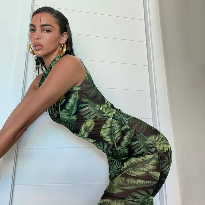 Leafy Mesh Summer Maxi