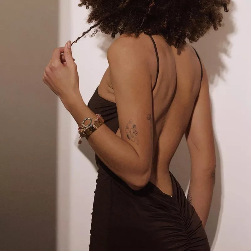 Coffee Jazz Midi Dress